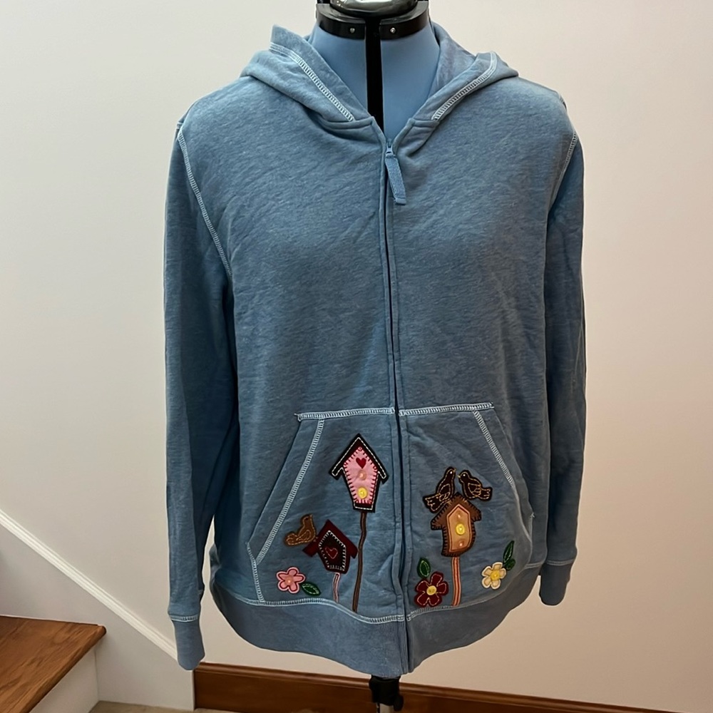 Quacker factory hooded zippered jacket